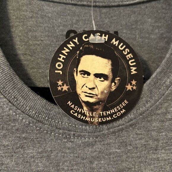 Johnny Cash American Rebel Small t-shirt grey red blue poly cotton rayon soft - Picture 7 of 11
